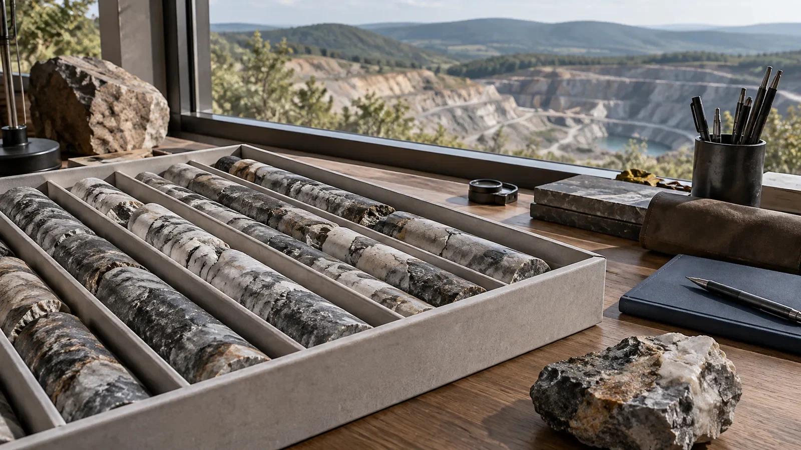 Geological samples organized for analysis
